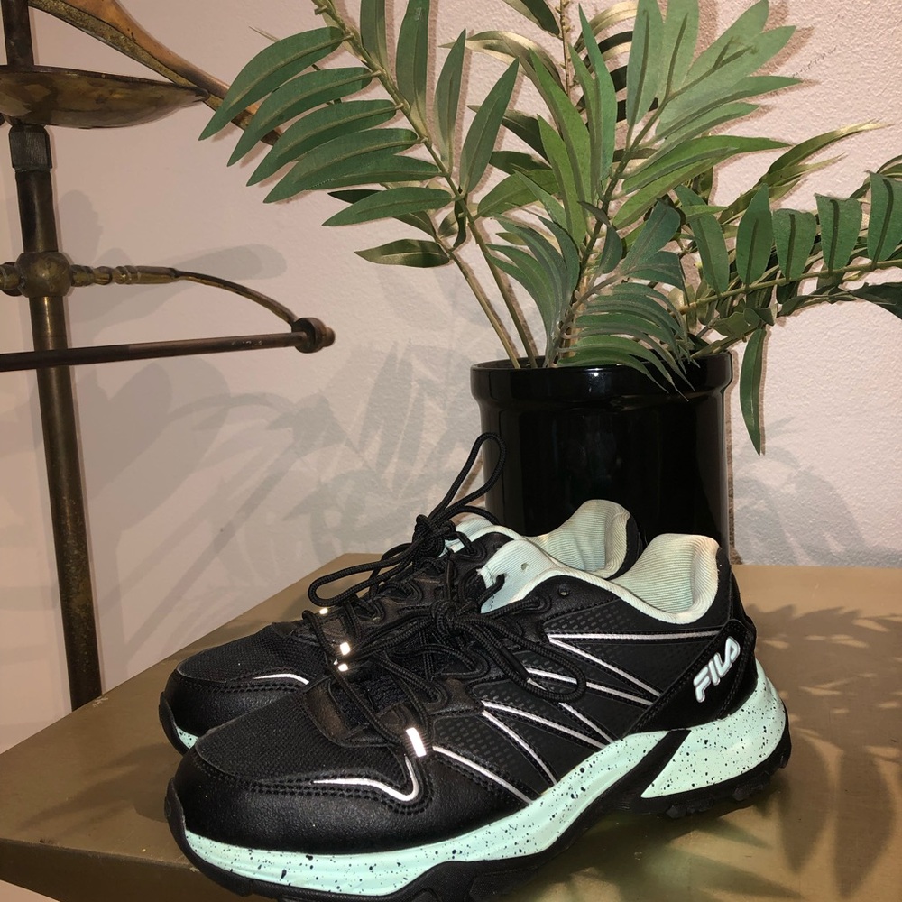 Fila Black and Light blue Athletic Shoes